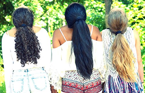 Burlybands - The Ultimate Hair Ties for Thick Heavy or Curly Hair. No Slipping Damage Breaking or Stretching Out. Seamless Ponytail Holders Scrunchies Sports Hair Ties for Thick Hair (Black)