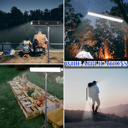 BOYKIM Camping Light, Portable Rechargeable Work Light with Detachable Tripod Stand,8000 Lumen Cordless Light Bar Flashlight for Outdoor Fishing Hiking Adventure Emergency