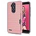 ZTE Imperial Max Z963U/ZMAX Pro Z981/Kirk Z988/Grand X Max 2/Max Duo LTE Case With Phone Stand,Ymhxcy [Credit Card Slots Holder] Dual Full-Body Shockproof Protective Cover Shell For Z981-LCK Rose Gold