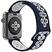 SIXRARI Compatible for Apple Watch Band 42mm 44mm, Soft Silicone Replacement Sport Nike Bands with Ventilation Holes Compatible for Smart IWatch Series 4,Series 3,Series 2 1,Nike+,Edition Blue White
