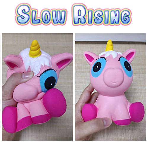 Cute Jumbo Pink Unicorn Squishy Slow Rising with Birth Certificate| Pooping Unicorn | Exclusive AR Unicorn Stickers and More Unicorn Stuff | Stress Reliever Toy and Gift