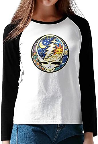Womens Grateful Dead Night And Day Steal Your Face Cool Long Sleeve Raglan Tee Shirts