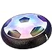 MMOO Air Power Soccer Children Toys Training Football Indoor Outdoor Disk Hover Ball Game with Foam Bumpers and Light Up LED Lights Black