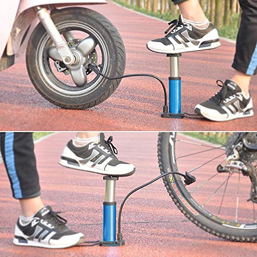 image for Rosoz Bike Pump Mini Bike Floor Pump Multifunctional High-Pressure Por