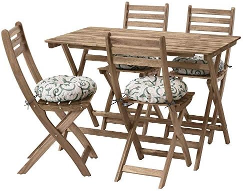 Askholmen Table 4 Chairs Outdoor Grey Brown Grey Brown Stained