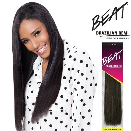 Outre Remy Human Hair Weave Beat Brazilian Remi (12", 1B OFF BLACK)