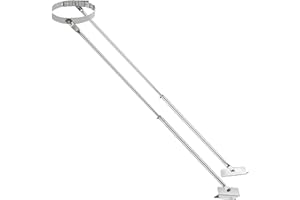 ZHENX Upgrade 6DP-XRB 6" Extended Roof Bracket Support, Stainless Steel Extended Chimney Support for Securing 6" Diameter Stove Pipe, Mounting Brackets and Legs Provide Stability Against Wind and Snow