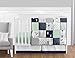 Sweet Jojo Designs Navy Blue, Mint and Grey Woodsy Deer Boys Baby Bedding 11 Piece Crib Set