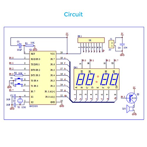 WHDTS 0.56" C51 4 Bits Digital Red LED Electronic Clock AT89C2051 Chip DIY Kits Learning kits