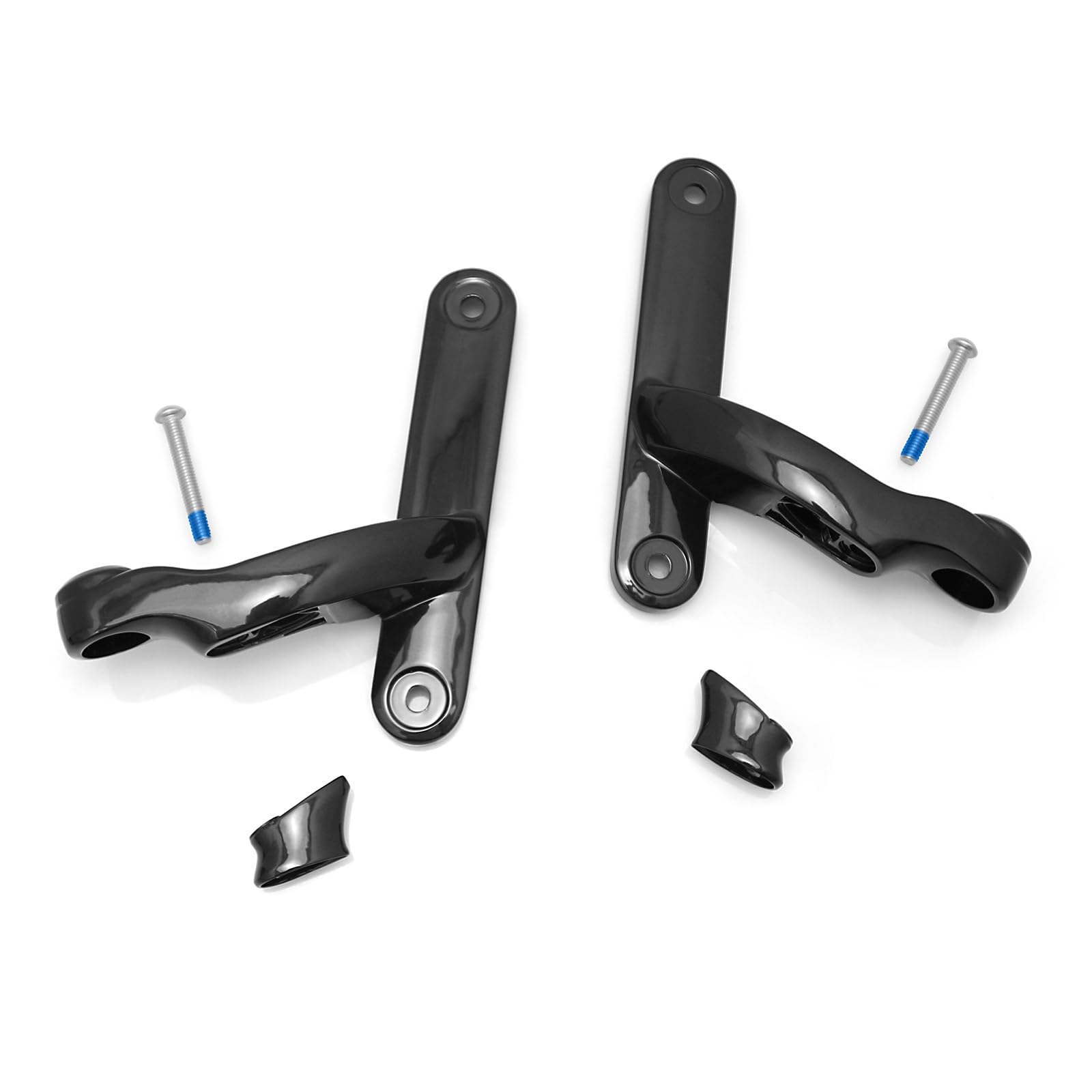 Photo 1 of For Harley Davidson 4.5'' LED Auxiliary Fog Passing Lighting Bracket Touring Road King Street Glide Turn Signal Lights Spot Fog Light (Bracket + Mounts -Gloss Black)