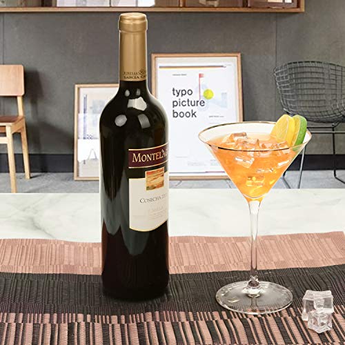 AILELAN Golden Edge Martini Glasses, Perfect Cocktail/Desserts Glasses with Stem, 8-Ounce, Set of 6