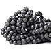 Qiwan Natural String of Jewellery Stones, Round Loose Beads for DIY Jewelry Making, 1 Strand/15 Inches (Black Lava Stone Gemstone, 8mm)