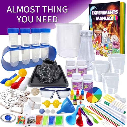 UNGLINGA 150 Experiments Science Kits for Kids Boys Girls, S.T.E.M Kit Toys Gifts Ideas Birthday Christmas, Chemistry Break Geodes, Volcano, Physics Educational Activities Project
