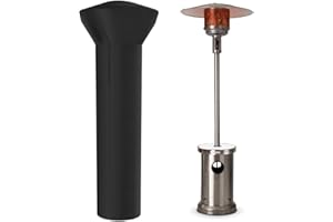 Fire Sense 02129 Vinyl Cover Full Length Outdoor For Fire Sense LPG Patio Heaters Reflectors Heavy Duty 10 Gauge Felt Lined Waterproof Weather Resistant With Zipper 31"-33" Round Reflectors