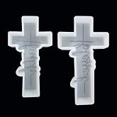 (More Styles Optional) Fuehbur Faith Cross and Blessed Cross Shape Car-Freshie Silicone Molds Set, Epoxy Resin Pendant Candle Moulds, 2PCS