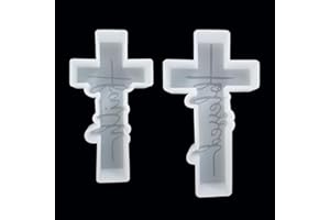 (More Styles Optional) Fuehbur Faith Cross and Blessed Cross Shape Car-Freshie Silicone Molds Set, Epoxy Resin Pendant Candle Moulds, 2PCS