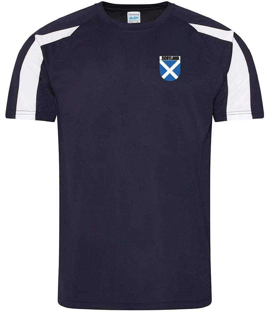 Super Lemon Scotland Supporters Printed Tshirt Unisex (Medium) Navy/White