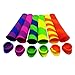XHSP Self Made Silicone Popsicle Ice Pop Molds With lids attached, Ice Cream Maker Popsicle Molds Tool Ice Lolly & Ice Cream Moulds Jelly Moulds (6, Mixture color-lid divided)