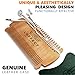 Beard comb for men POCKET comb MUSTACHES comb Wood beard comb SET Wooden mens beard comb Black hair mens combs Dual Bristle Widths ANTI-Static LEATHER case No Curls &Tangles Gift CARD Best deal