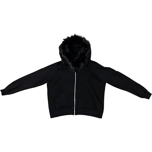 Amazon.com: KFVIM Emo Y2k Zip up Hoodie Fur Jacket Grunge 2000s