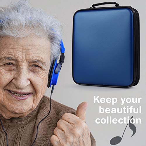 COOFIT CD Case, 160 Capacity DVD Storage DVD Case VCD Wallets Storage Organizer Flexible Plastic Protective DVD Storage Blue