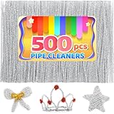 Iooleem 500pcs Silver Glitter Pipe