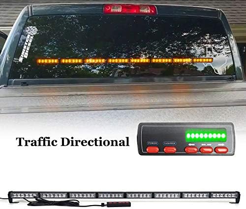 AutronLEDLight 50 inch Amber LED Traffic Advisor Lights Emergency Warning Flash Response Strobe Light Bar (Amber)