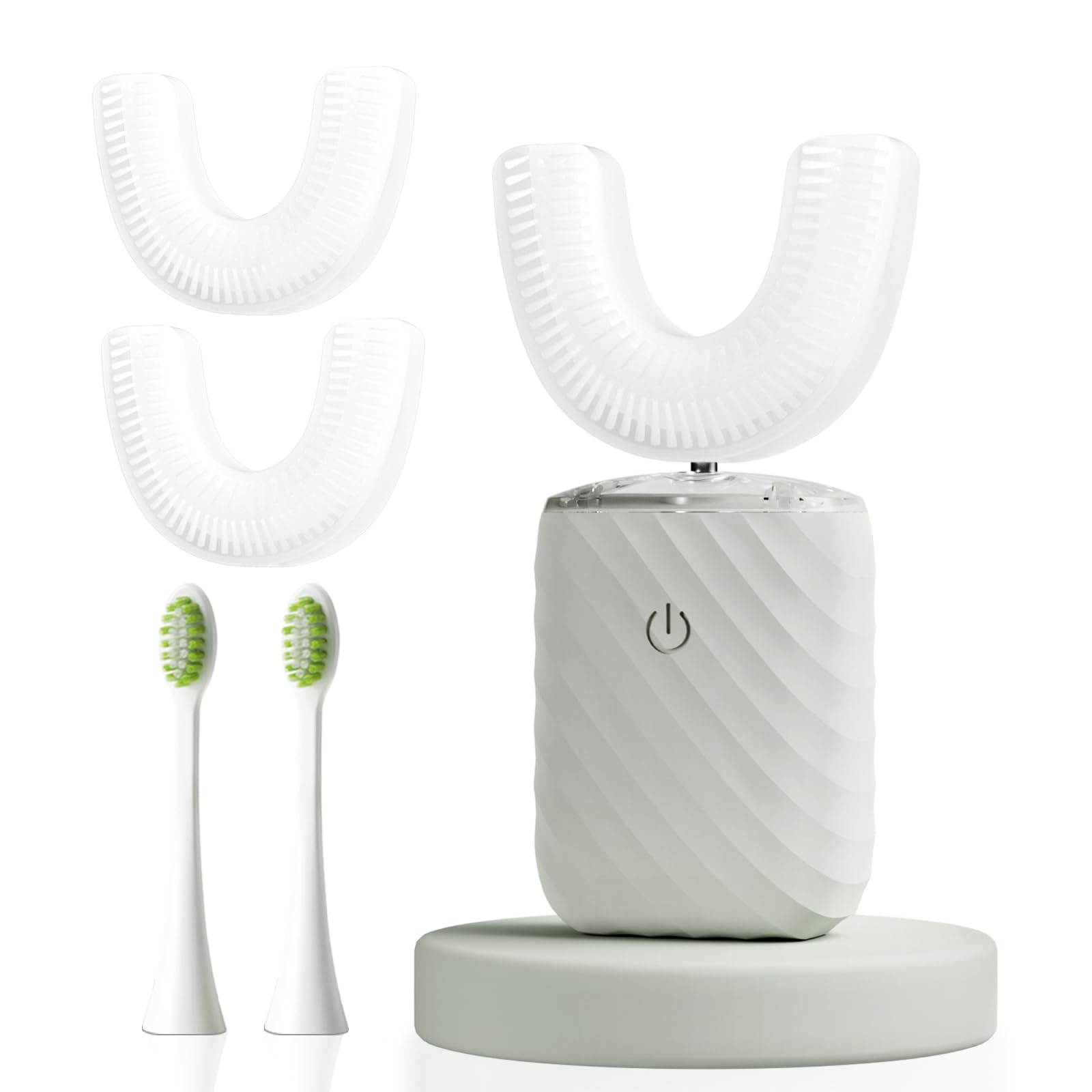 Photo 1 of ELOTAME Ultrasonic Automatic Electric Toothbrush for Adults- U Shaped self Brushing Toothbrush, 360° Mouth Cleaning, 5 Modes for Whitening, IPX7 Waterproof Rechargeable