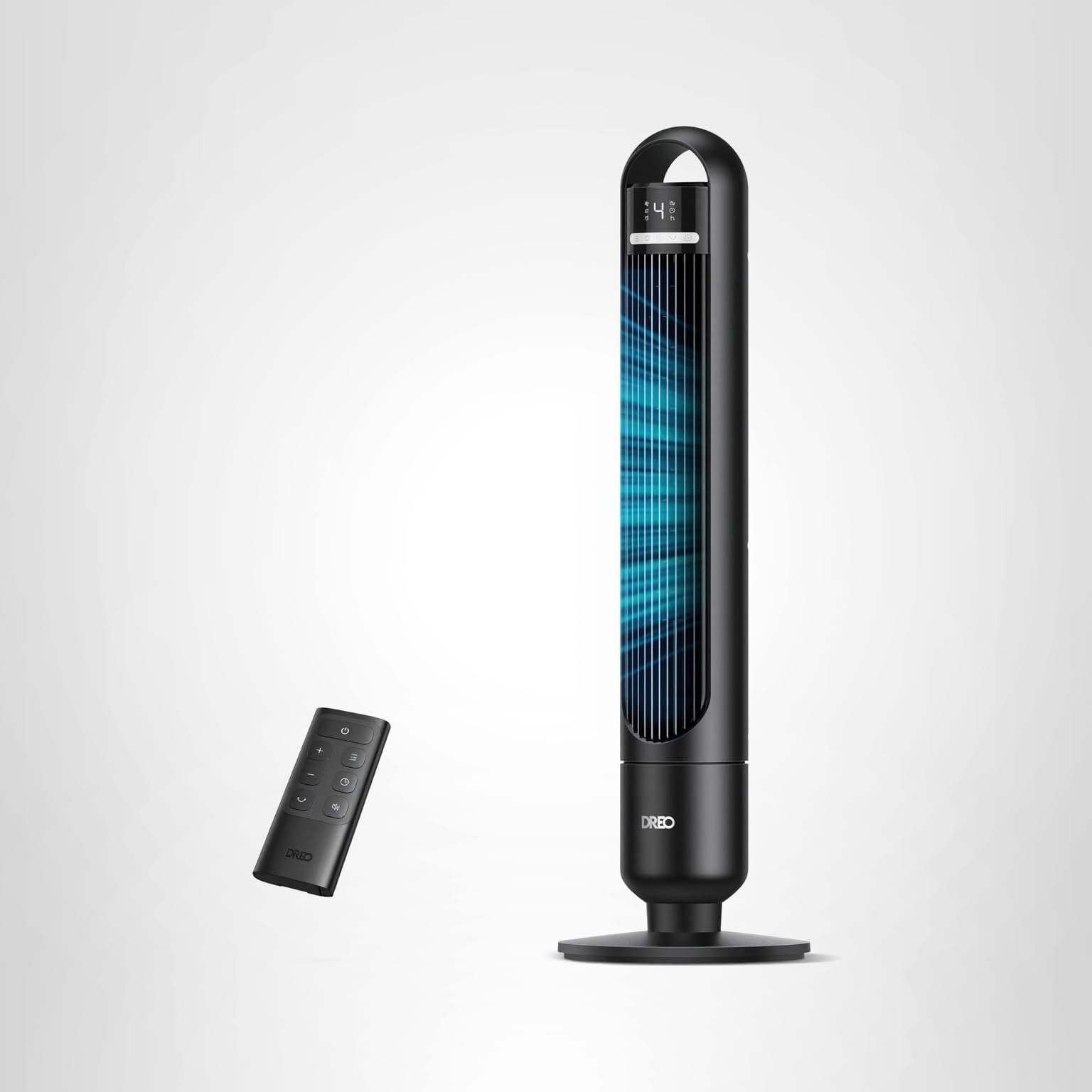 Dreo Tower Fan for Bedroom, 90° Oscillating Standing Fans for Room with 4 Speeds, 3 Modes, 28dB Quiet for Sleep, 25ft/s Velocity, 8H Timer, Remote, Living Room, Office, Home, Black, TF117
