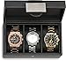 Glenor Co Travel Watch Case - 3 Slot Luxury Organizer Box, Carbon Fiber Design for Mens Jewelry Watches, Men's Storage Holder Boasts Metal Buckle & Leather Pillows, Small for Traveling - Black