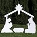 Outdoor Nativity Store Holy Family Nativity Scene - 3 Weatherproof Nativity Set Figures for Outdoor Christmas Decoration - Easy to Assemble & Store - Standard, White