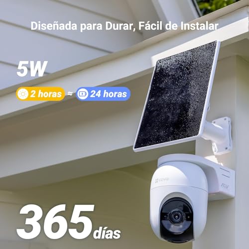 EZVIZ HB8c Kit, 4MP, Cámara WiFi 360 con Batería y Panel Solar, Exterior, Modo AOV Grabación Continua con Consumo Optimizado, Detección Humano/Vehiculo, Seguimiento Inteligente, Vision Nocturna Color