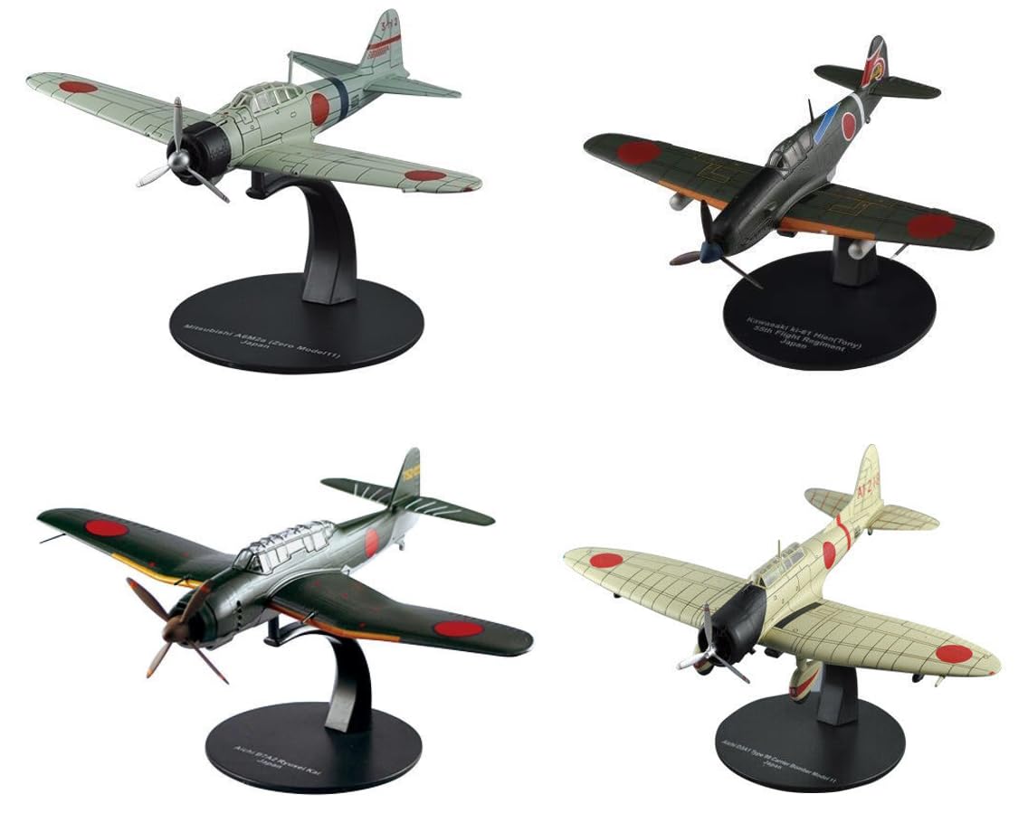 OPO 10 - Set of 4 Japanese WW2 fighter planes 1/72 compatible with Mitsubishi + Aichi + Kawasaki - G10+14+19+69 - NG30