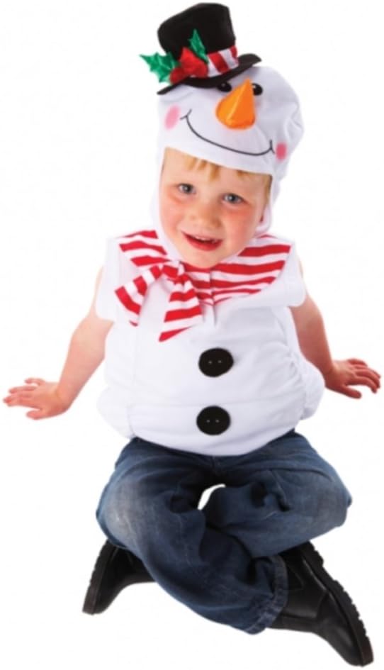 Costume Pupazzo Di Neve Per Bambini - Carnevale, Natale, Halloween, Morbido E Comodo, Con Sciarpa