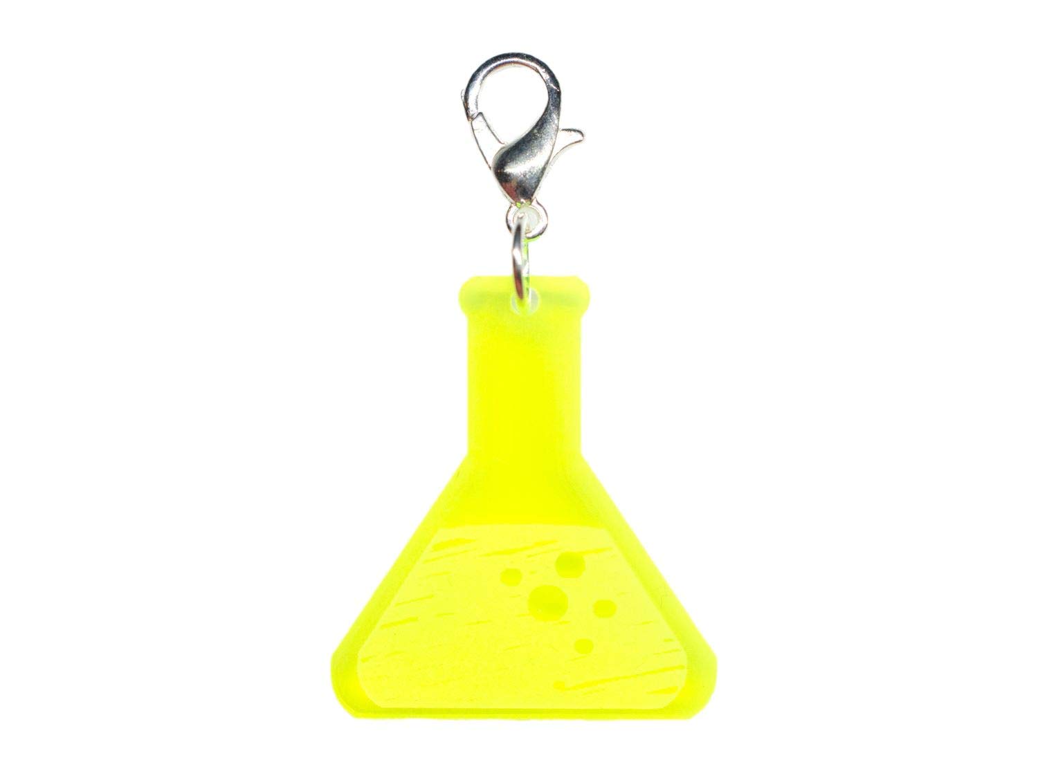 Miniblings Test Tube Retort Charm Pendant Laboratory Chemistry Neon Green