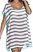 Angerella Women Beach Swimsuit Cover-Up Stripes Chiffon Beachwear