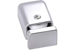 Stainless Steel Adjustable Swing Stop for Shower Doors – Low-Profile Sliding Glass Door Positioner with Guide Pulley, Straigh