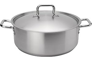 Browne Foodservice Elements 15 Quart Stainless Steel Brazier w/Cover, NSF