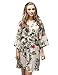 Skyfitting Women's Kimono Robe, Short Length Cotton Bridesmaid Robes Regular Size/36