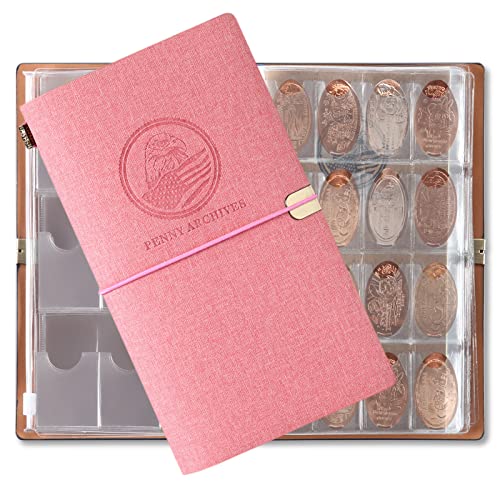 MUDOR Pressed Penny Collecting Book with Archival Diary, Souvenir Penny