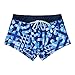 Project 5I – Men’s Swim Briefs – Poly-Spandex Performance Fabric Square Leg Swimwear Boxers for Men, Contoured Pouch, Compression Blend - Blue Geometric - Large