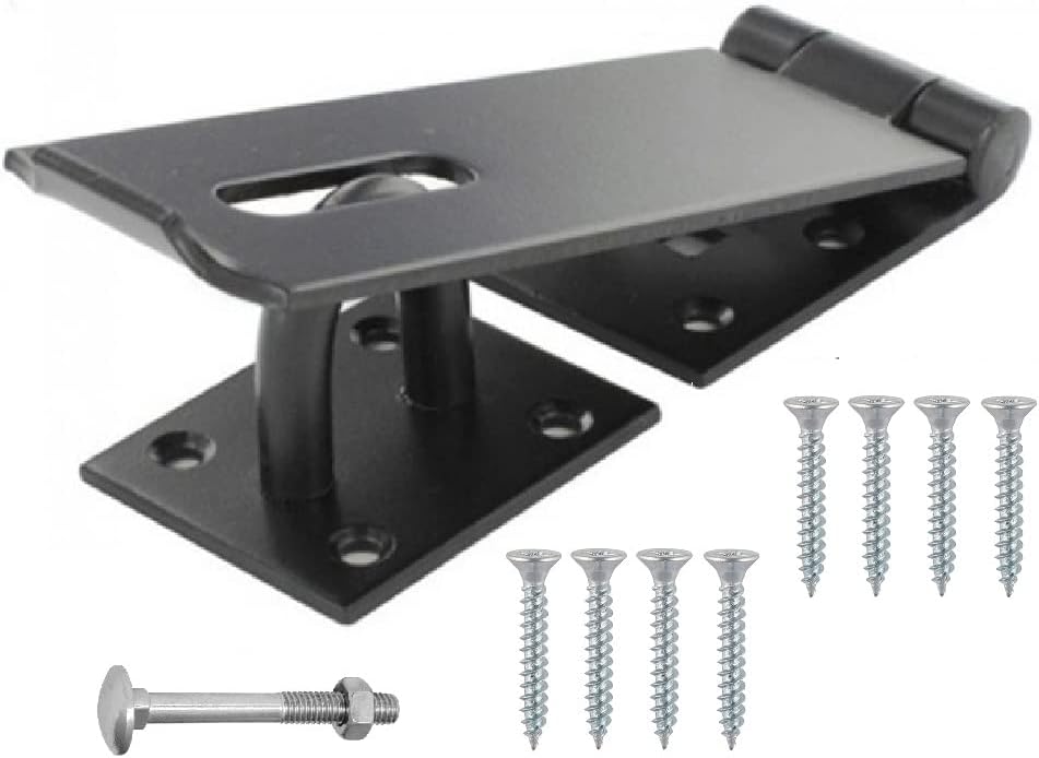 TERF Heavy Duty Hasp and Staple Set 190mm Black Security Door Latch
