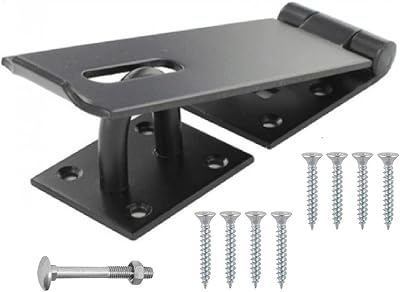 TERF Heavy Duty Hasp and Staple Set 190mm Black Security Door Latch