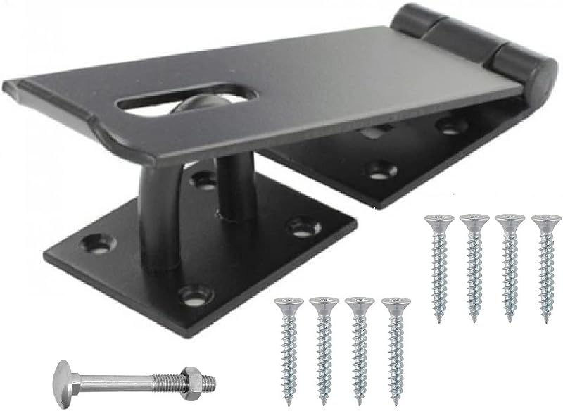 TERF Heavy Duty Hasp and Staple Set 190mm Black Security Door Latch