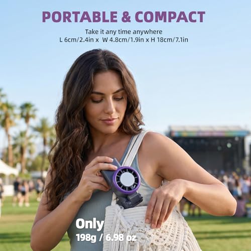 Acemall Ventilador Portátil, 3 in 1 Turbo Ventilador de Mano con Refrigeración, 199 Niveles, luz LED, Pantalla LED, Hasta 11 Horas, para Viajes, Maquillaje de Oficina y al AireLibre