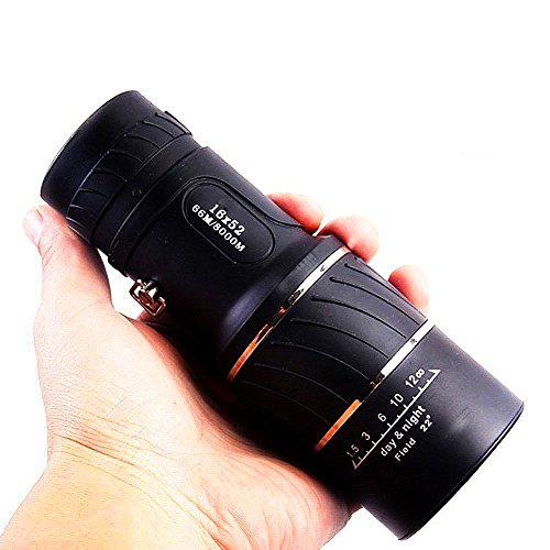 Monocular Telescope, 16X52 Dual Focus, Prism Film Optics,Waterproof, Low Night Vision, Monocular Scope for Birdwatching/ Hunting/ Camping/ Hiking / Golf/ Concert/ Surveillance