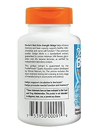Doctor's Best Fuerza Extra Ginkgo, 0,004 oz cápsulas vegetarianas, DRB-00091, 1, 1