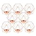 FLAMEER 8-Set Geometric Polished Tealight Candle Holder Table Top Centerpiece Weddings Events Parties Decor - Rose Gold