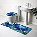 dDanke Polyester PVC Blue Ocean Shower Curtain Lid Toilet Cover Bath Mat Rug with Hooks Bathroom Accessory Sets 180x180cm (Original Seller-dDankeforU)