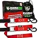 Rhino USA Motorcycle Tie Down Straps (2 Pack) Lab Inspected 2,200lb Break Strength, Steel Cambuckle Tiedown Set with Integrated Soft Loops - Better Than a Ratchet Strap (Red 2-Pack)